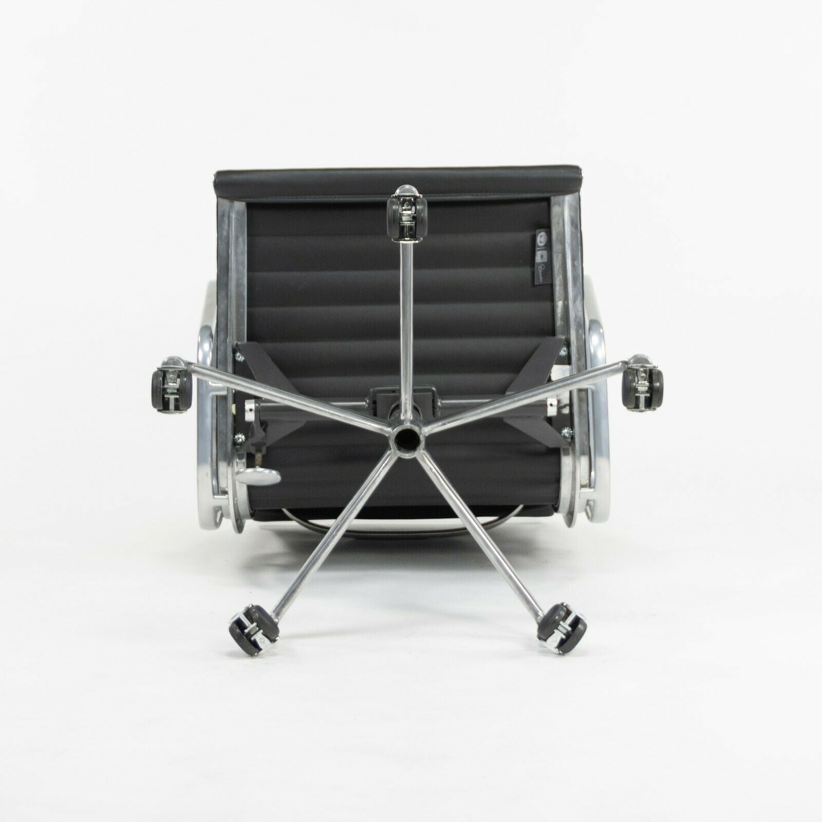 SOLD C. 2010s Herman Miller Eames Aluminum Group Management Desk Chair Black Leather