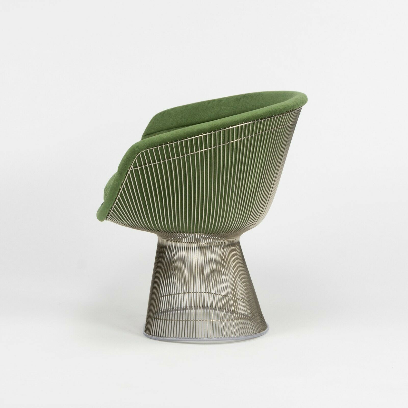 SOLD 2020 Warren Platner for Knoll International Green Chenille Fabric Lounge Chair
