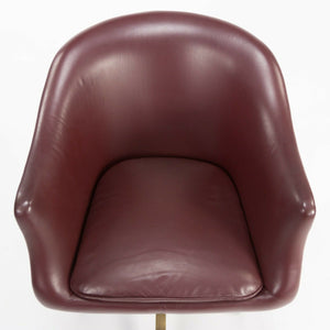 Nicos Zographos Alpha Bucket Desk Chairs with Bronze Base Cordovan Leather 6x