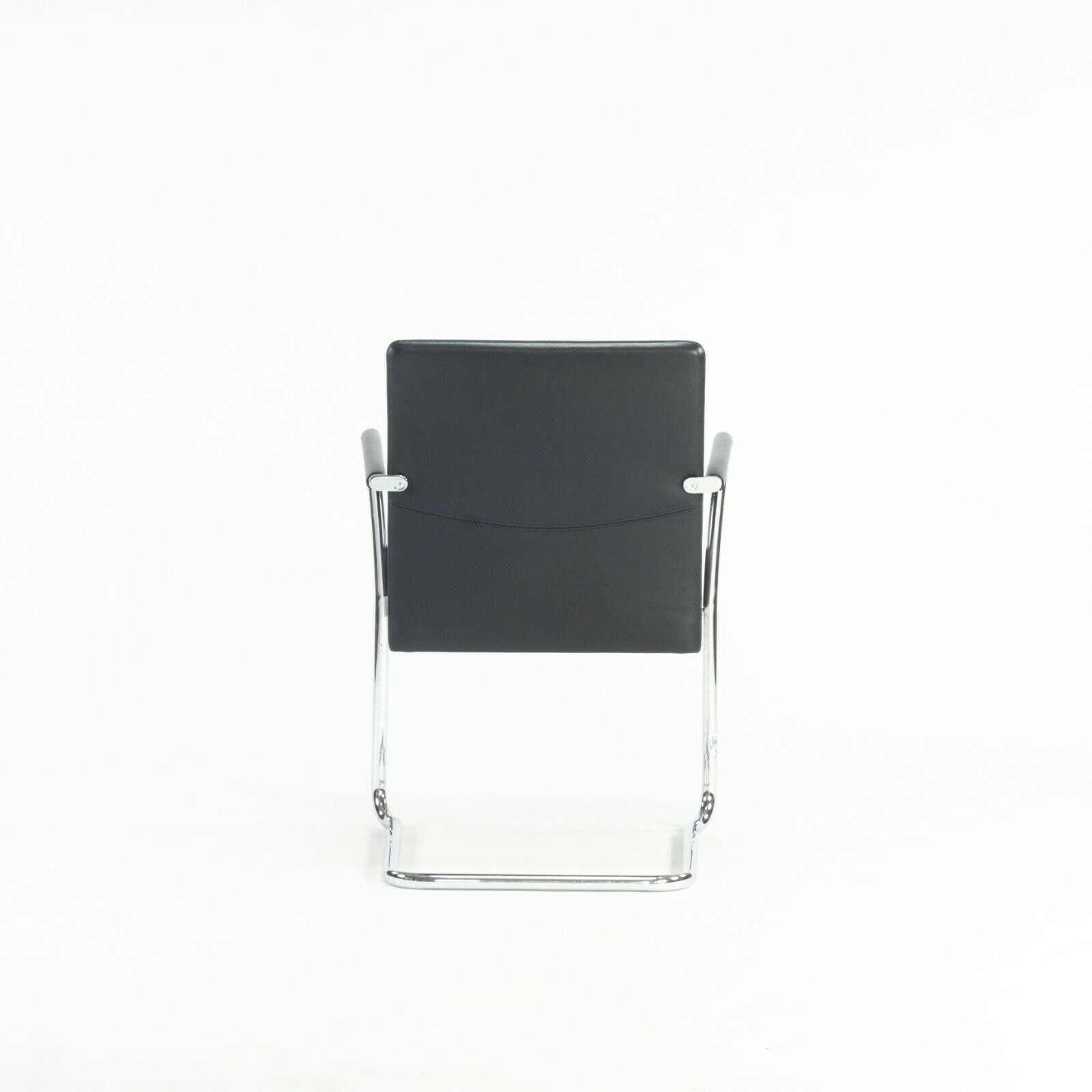 2010s Walter Knoll George Cantilever Stacking Chairs designed by EOOS in Black Leather