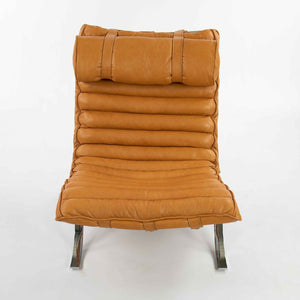 1960s Lounge Chair and Ottoman attributed to Arne Norell as Ari Chair with New Cognac Leather