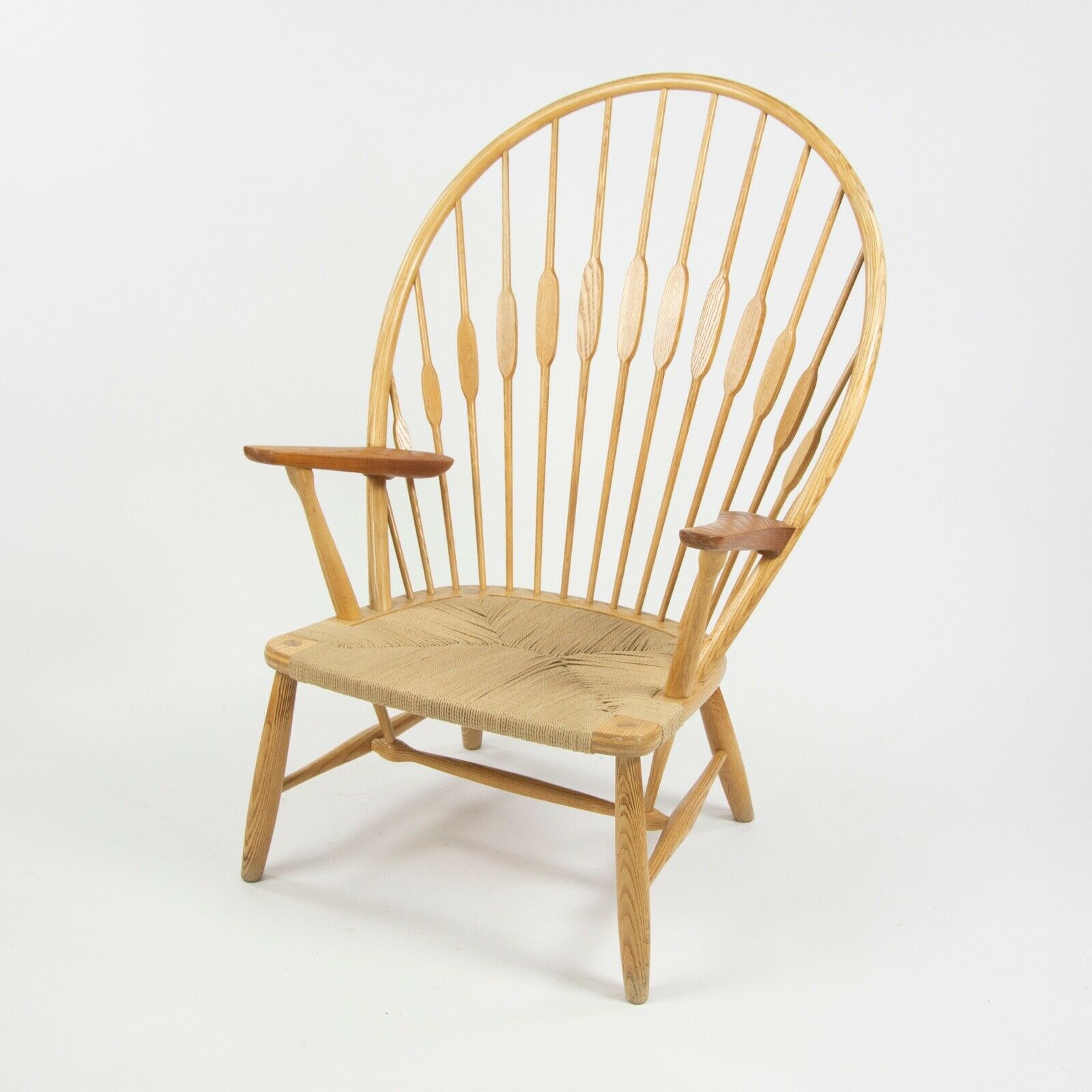 SOLD 1960s Hans Wegner Peacock Chair for Johannes Hansen of Denmark Ash & Teak Knoll