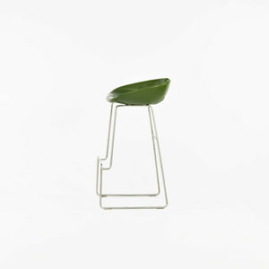 SOLD 2010 Patricia Urquiola for Moroso Fjord Bar Height High Stool in Green Leather