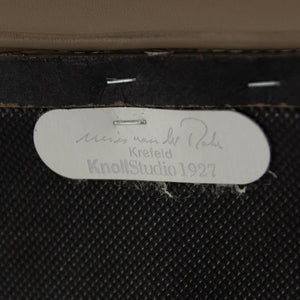 SOLD 2010s Mies Van Der Rohe Knoll Studio Dark Tan Leather Krefeld Three Seat Sofa