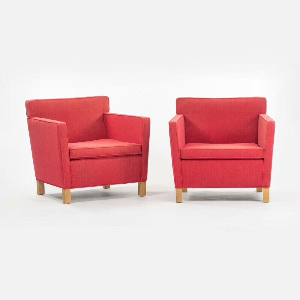 SOLD 2007 Pair Original Knoll Mies Van Der Rohe Krefeld Lounge Chair Red Fabric