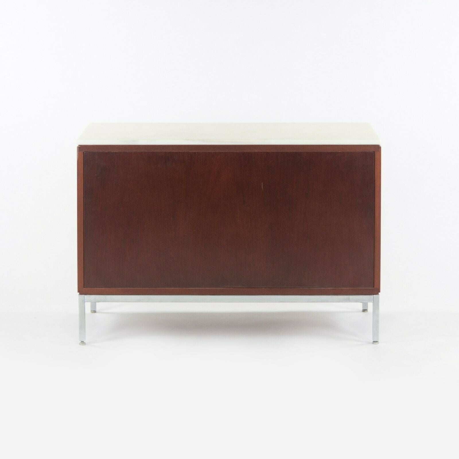 SOLD 1970s Florence Knoll for Knoll International 2 Door Credenza / Cabinet with White Marble Top