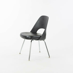 2014 Eero Saarinen for Knoll Executive Armless Dining Chair Black with Chrome