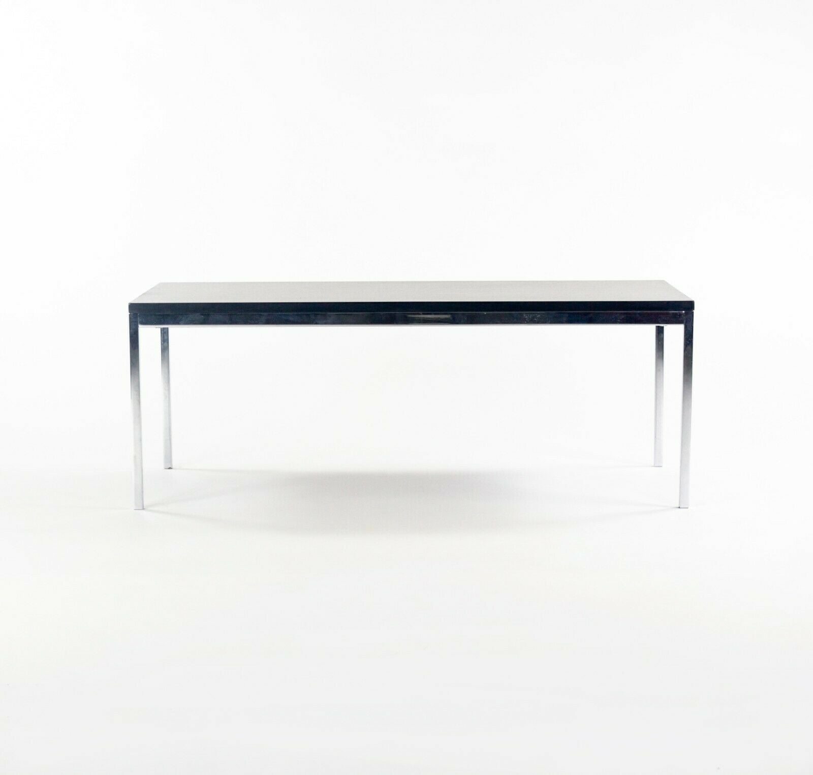 2012 Florence Knoll Ebonized Walnut and Chromed Steel 46 x 22 inch Coffee Table
