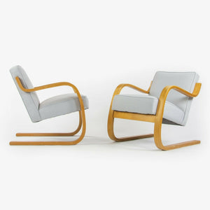 SOLD 1930s Pair Early Alvar Aalto Finmar 34 402 Lounge Chairs Artek New Upholstery