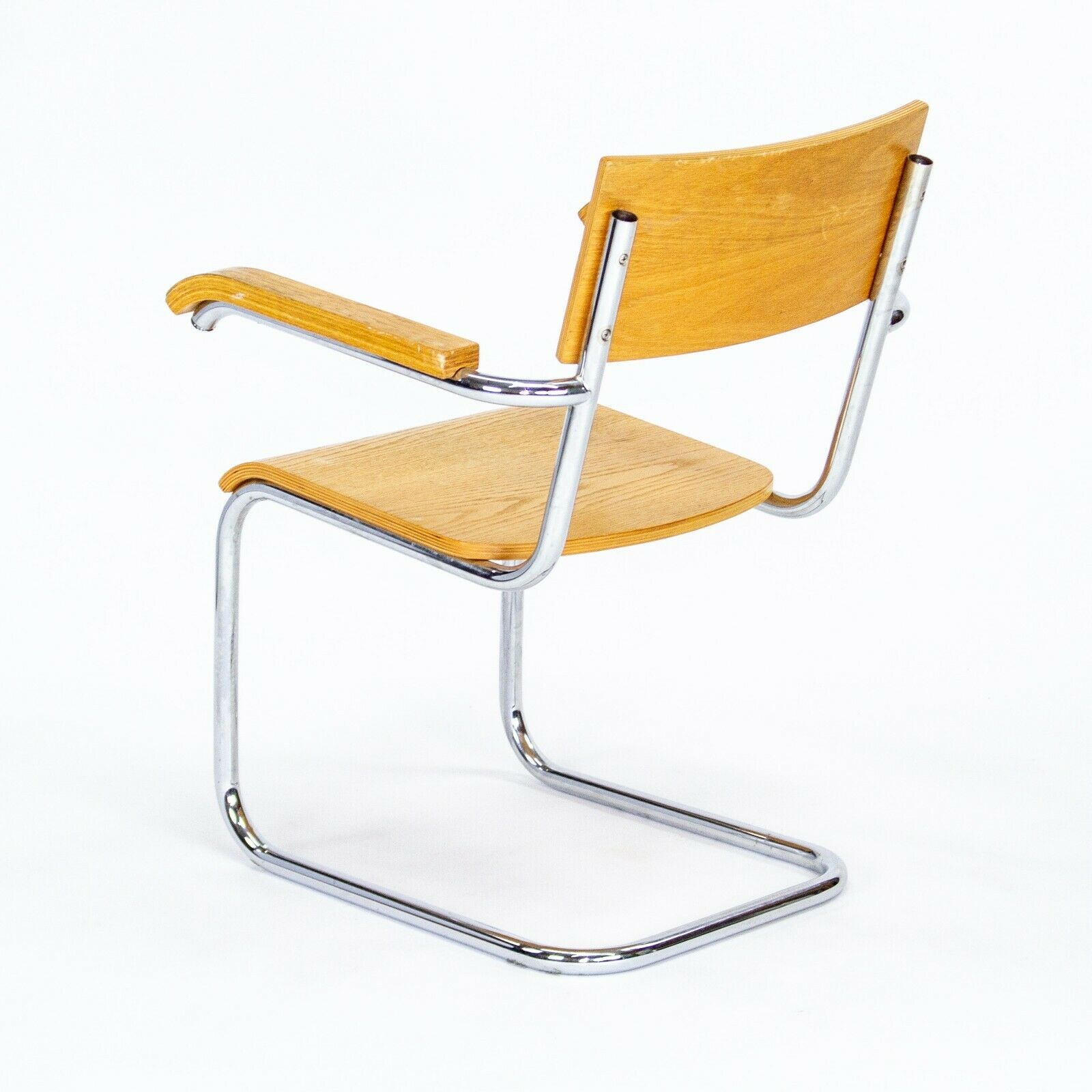 1990 Set of Three Mart Stam for Thonet Bauhaus Dining Chairs in Oak