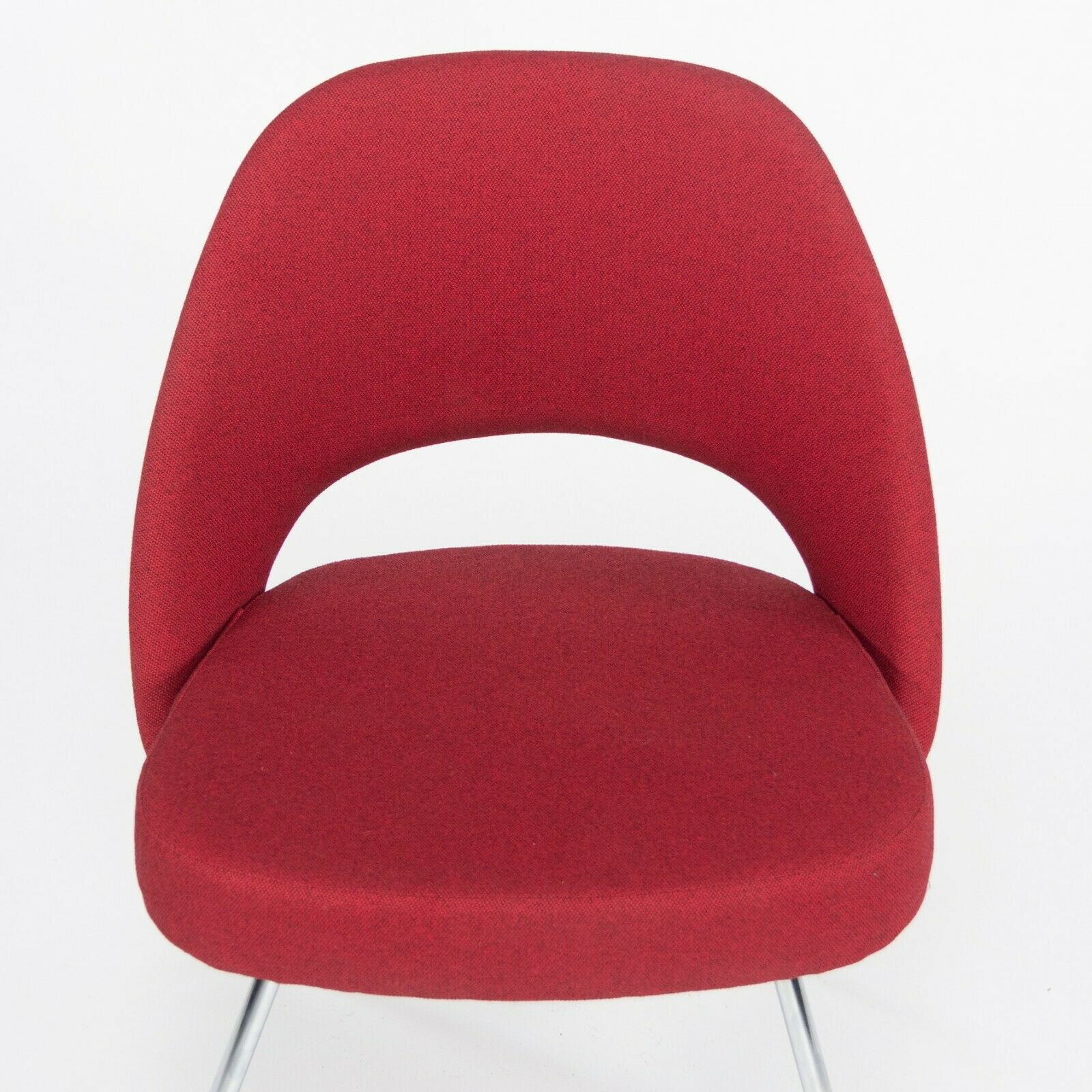 SOLD Red Fabric Eero Saarinen for Knoll 2020 Executive Side Chair with Chrome Legs