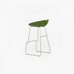 SOLD 2010 Patricia Urquiola for Moroso Fjord Bar Height High Stool in Green Leather