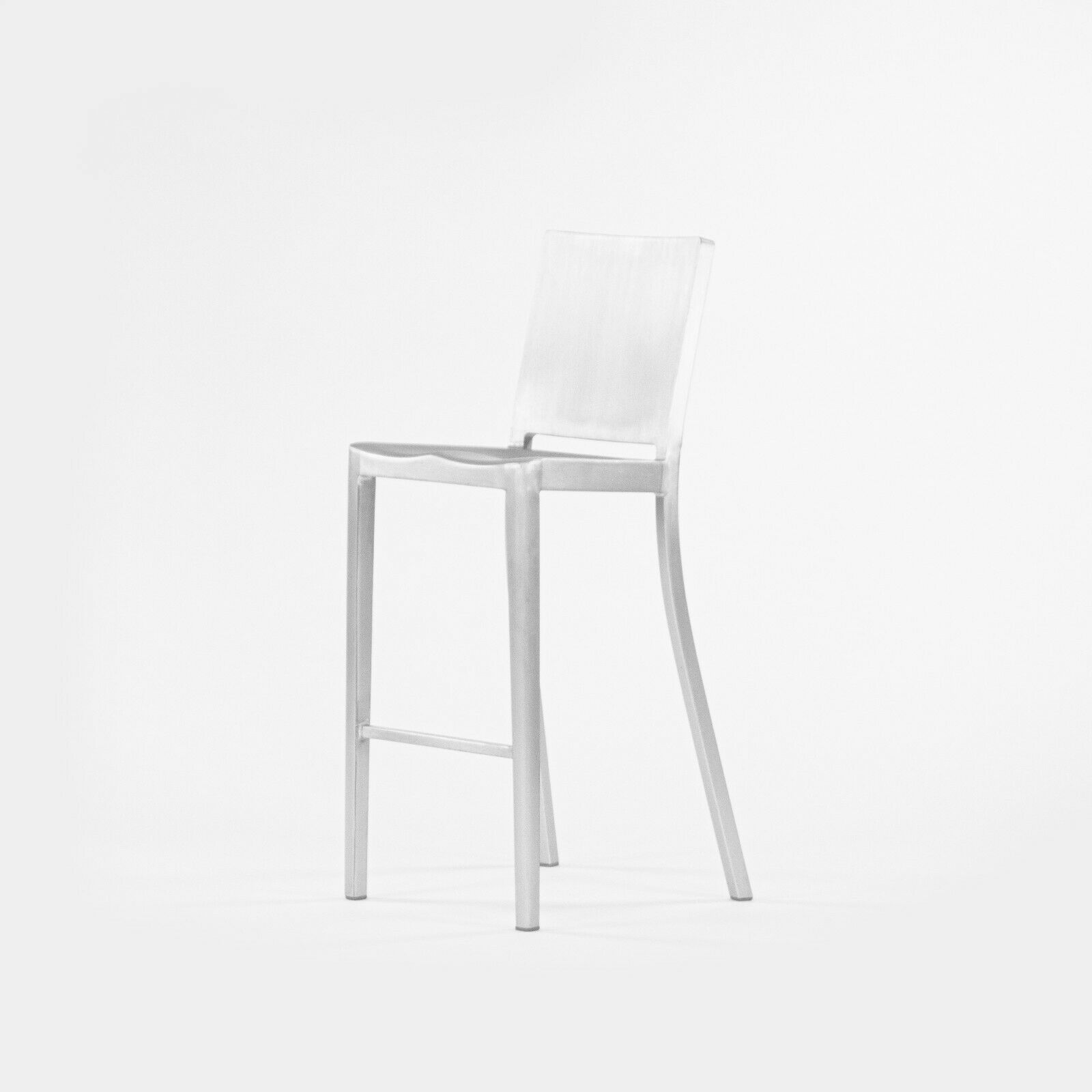 SOLD 2010s Philippe Starck for Emeco Hudson Bar Stool Pair Brushed Aluminum Finish