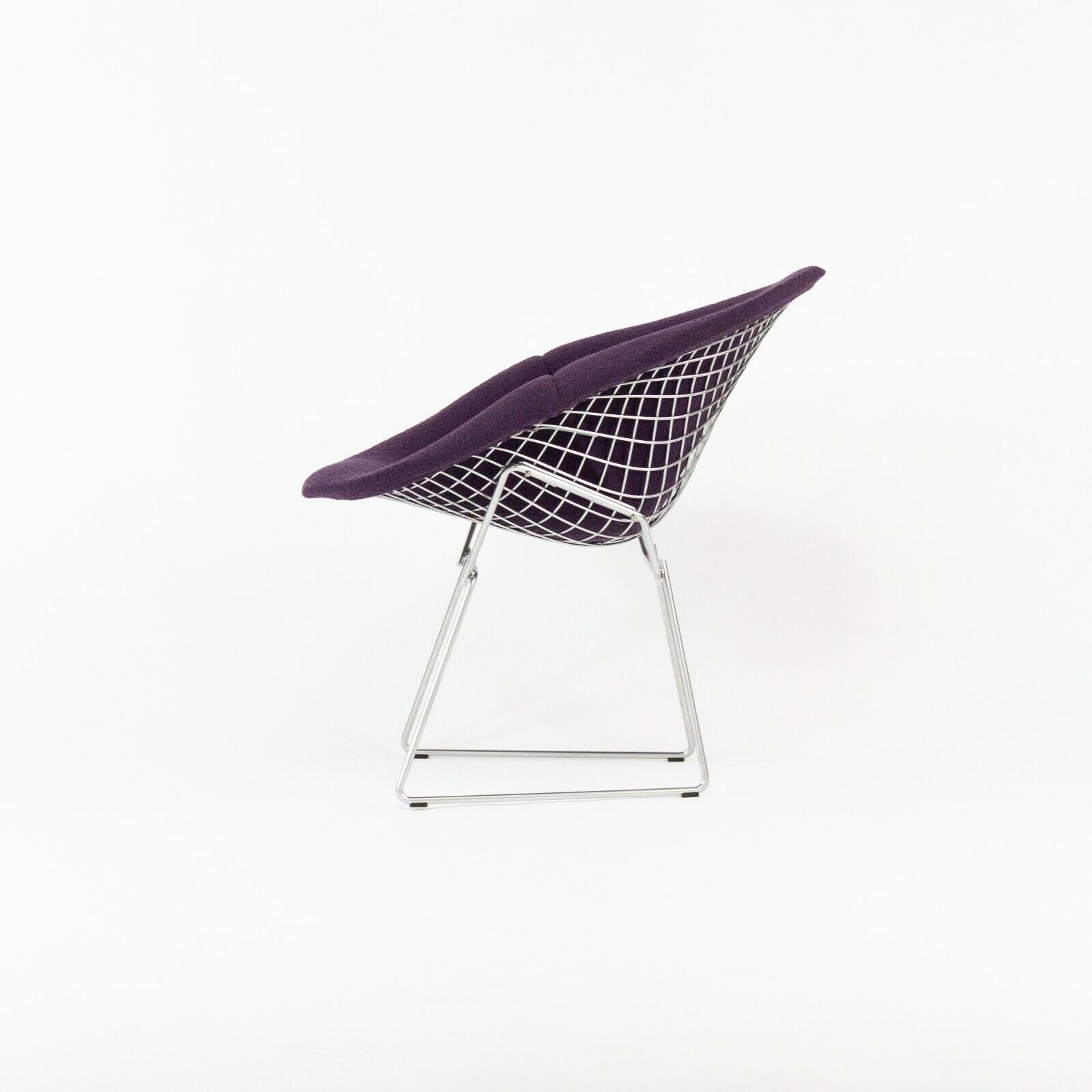 SOLD 2021 Harry Bertoia for Knoll Diamond Chair with Full Iris Purple Boucle Cover