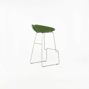 SOLD 2010 Patricia Urquiola for Moroso Fjord Bar Height High Stool in Green Leather