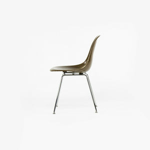 SOLD 2010s Eames Modernica Case Study Pumpernickel Fiberglass Side Shell Chair with H-Base