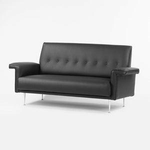 SOLD 1954 George Nelson Herman Miller 5482 Thin Edge Loveseat / Sofa in Black