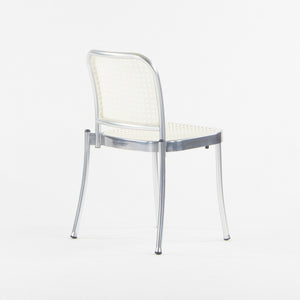 SOLD 2021 Pair of Vico Magistretti Silver Outdoor Chairs for DePadova w/ White Seats