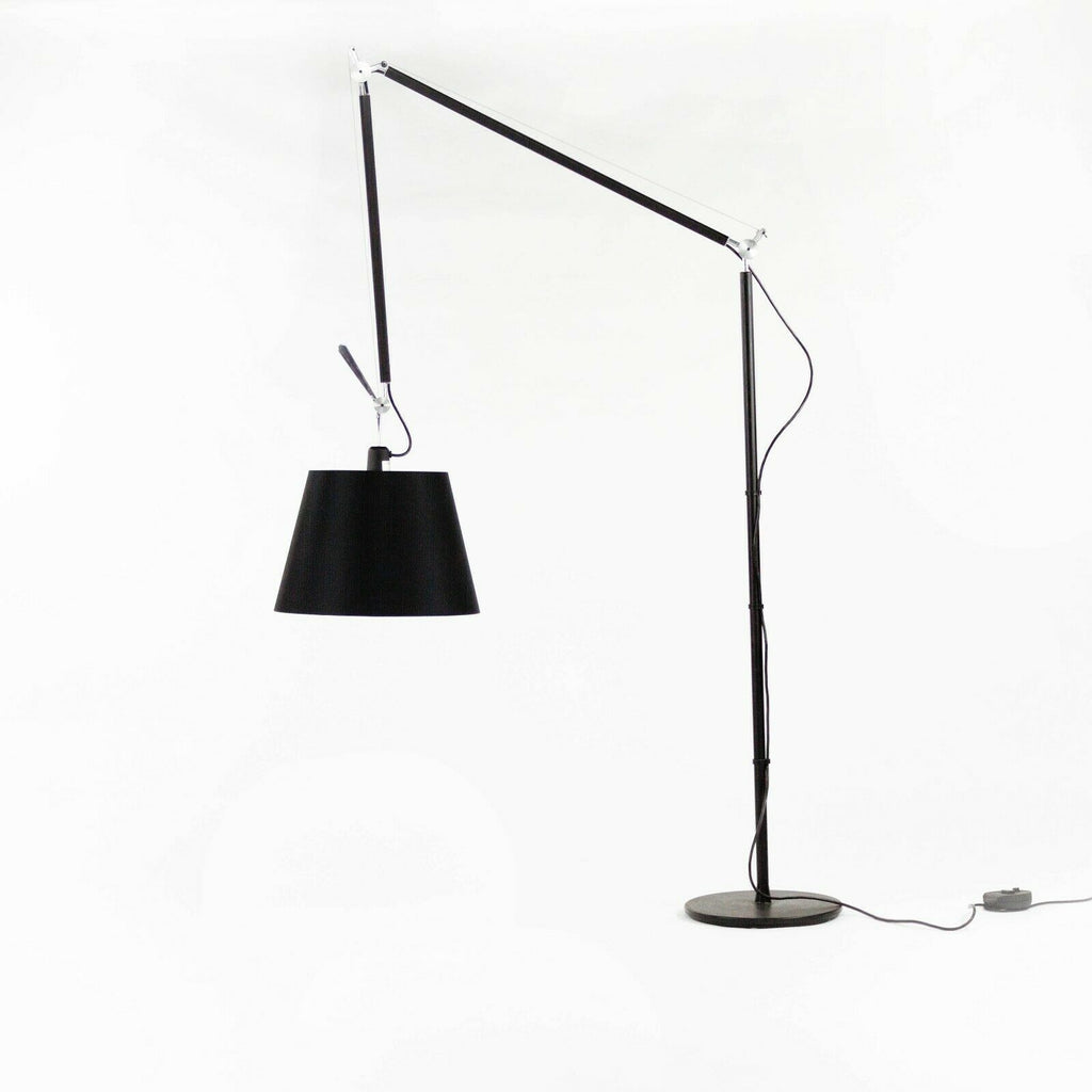 2018 Artemide Tolomeo Mega Floor Lamp in Black w/ Blk Shade by Michele De Lucchi