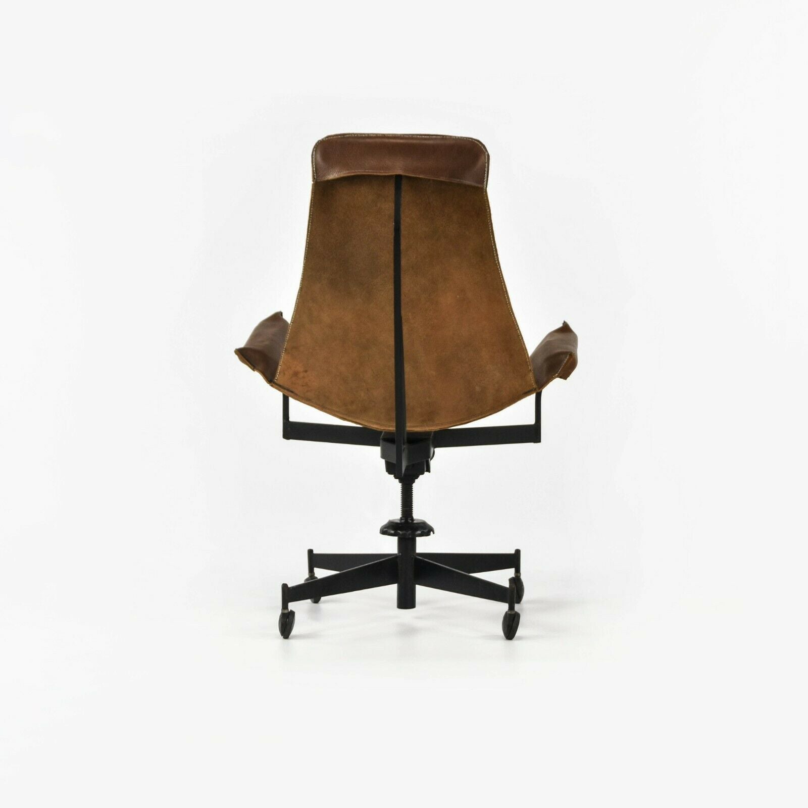 1969 William Katavolos Swivel K Chair Desk Chair for Leathercrafter with Brown Sling