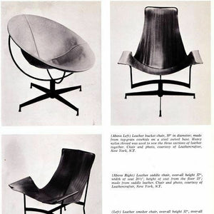 SOLD 1969 William Katavolos for Leathercrafter Bucket Chair with Original Leather