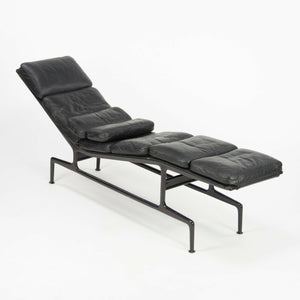 SOLD 1980s Eames Herman Miller Billy Wilder Black and Eggplant Chaise Lounge Chair
