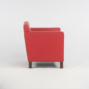 C. 2009 Pair of Mies Van Der Rohe Knoll Krefeld Lounge Chairs in Red Leather