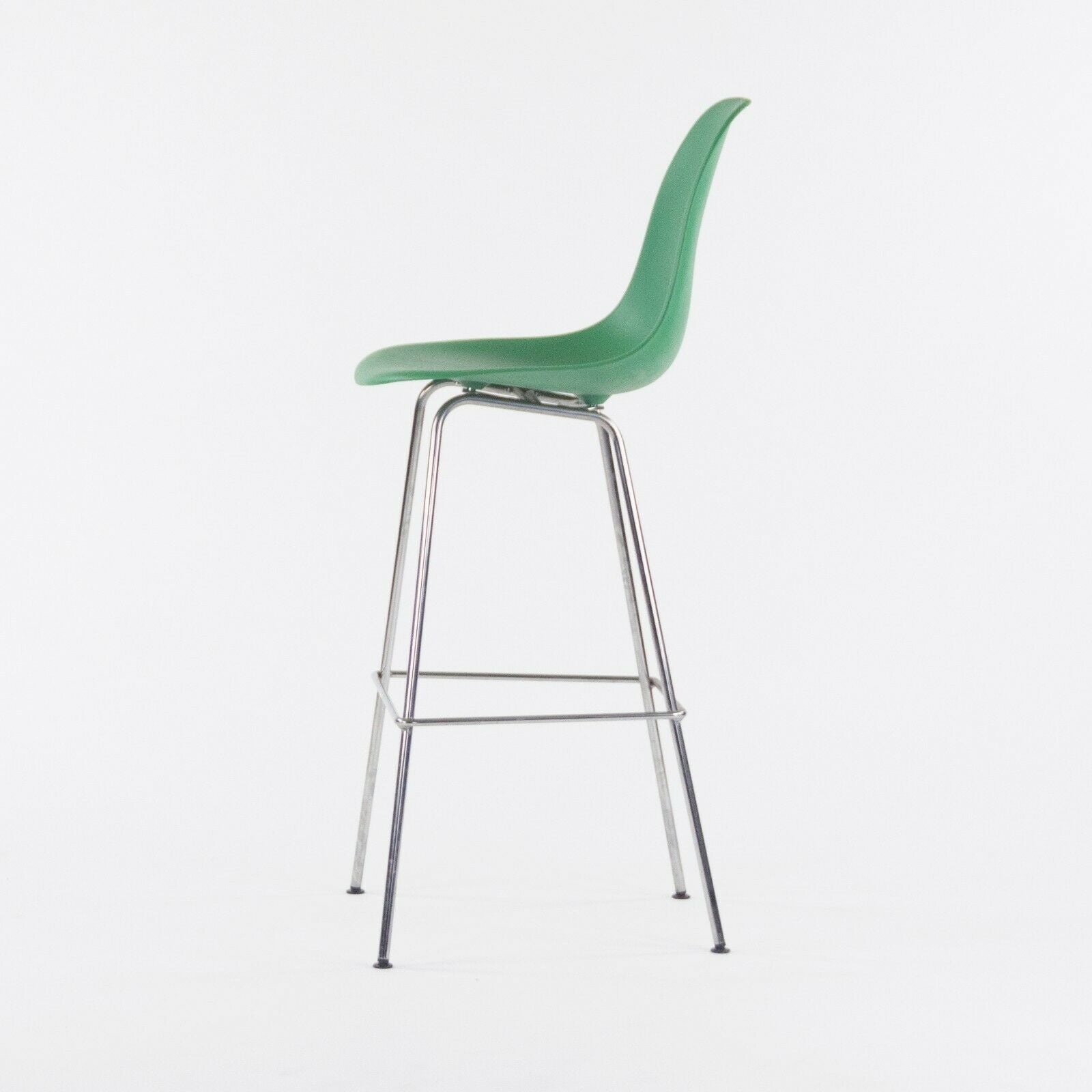 SOLD Ray and Charles Eames Herman Miller Molded Shell Bar Stool Chair Kelly Green