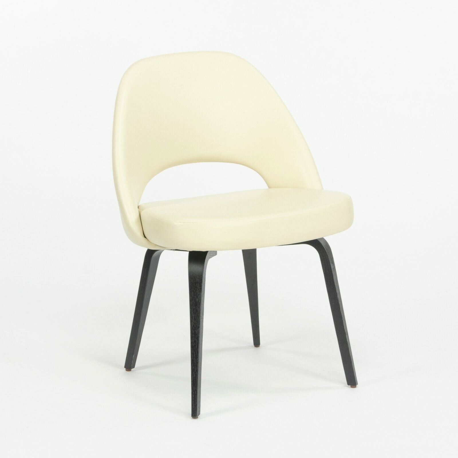 Eero Saarinen Knoll 2020 Executive Side Chair with Wood Legs & Ivory Leather 1x Available
