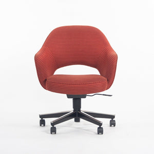 SOLD 2007 Eero Saarinen for Knoll Executive Arm Office Desk Chair Red Fabric 4 Available