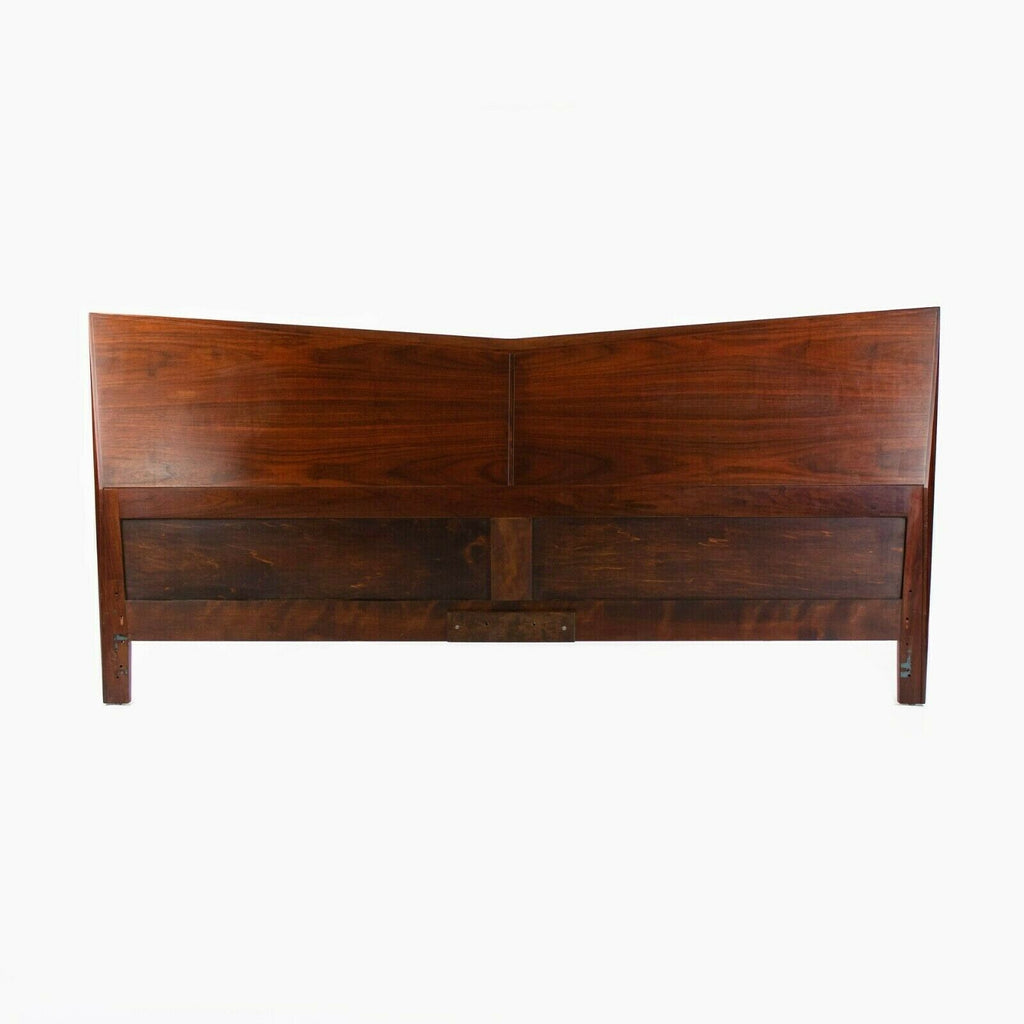 1960s Solid Black Walnut King Size Headboard