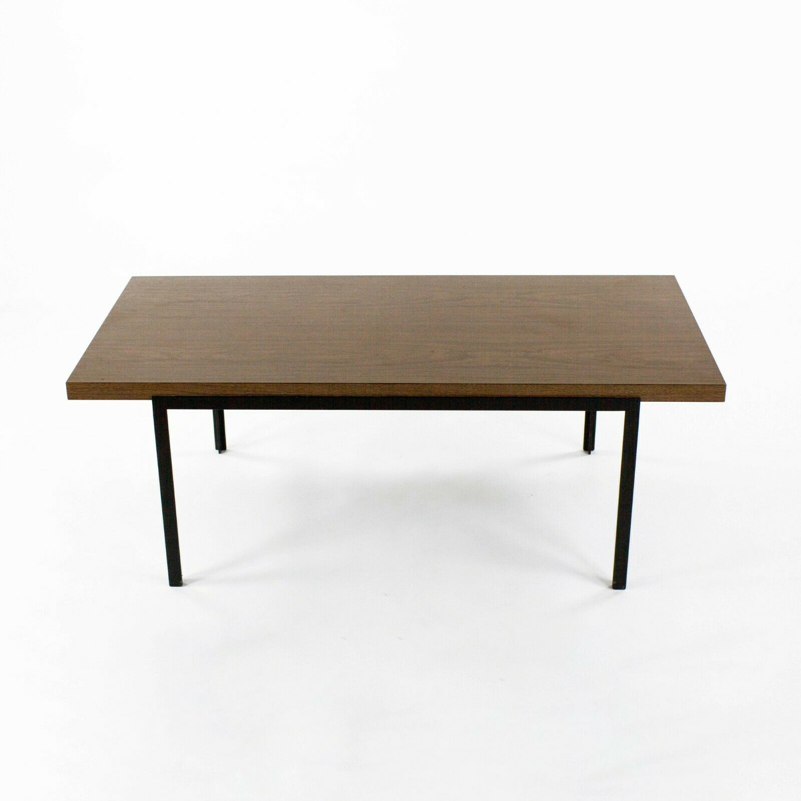 1950 Florence Knoll RARE T Angle Coffee Table No. 115 in Black & Walnut Laminate