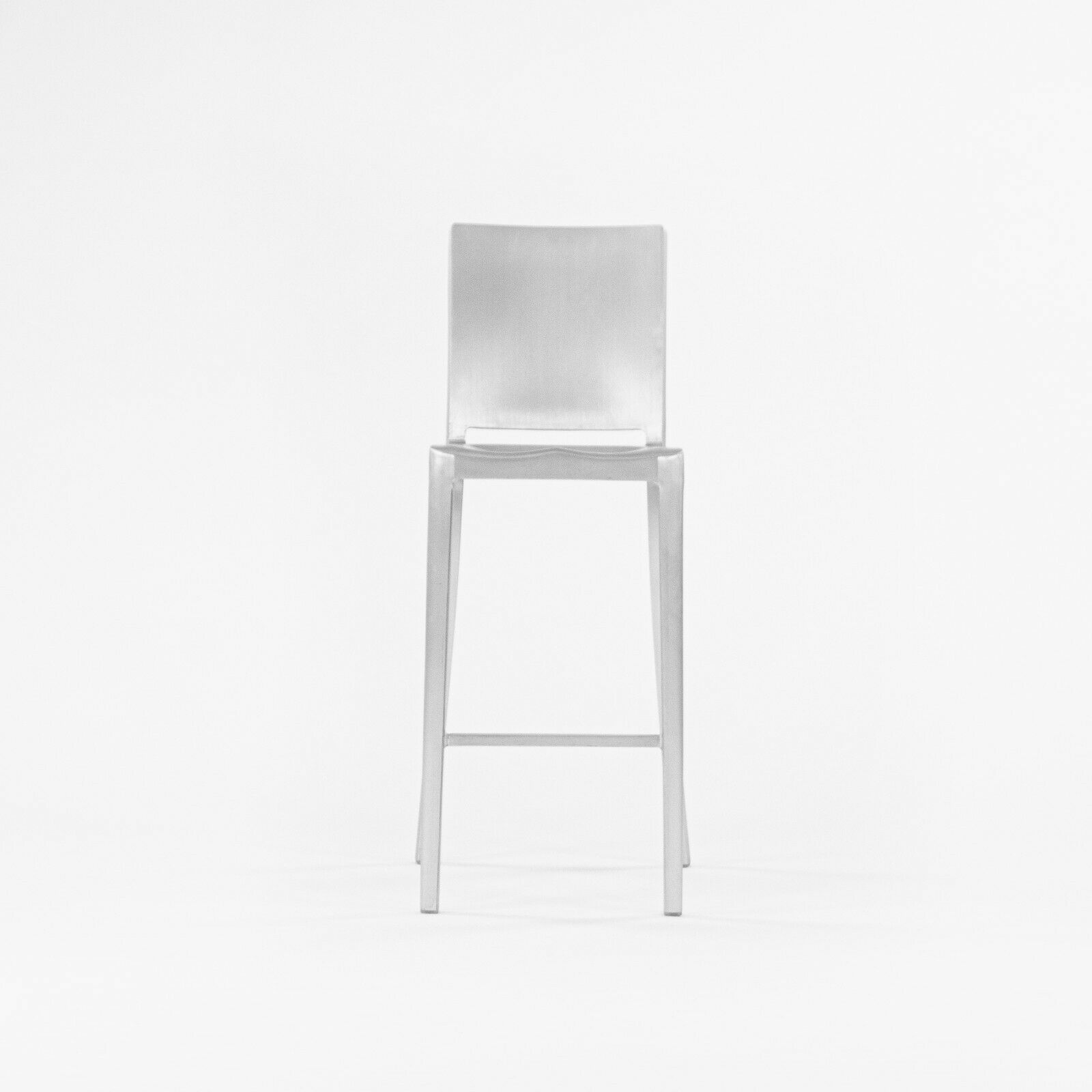 SOLD 2010s Philippe Starck for Emeco Hudson Bar Stool Pair Brushed Aluminum Finish