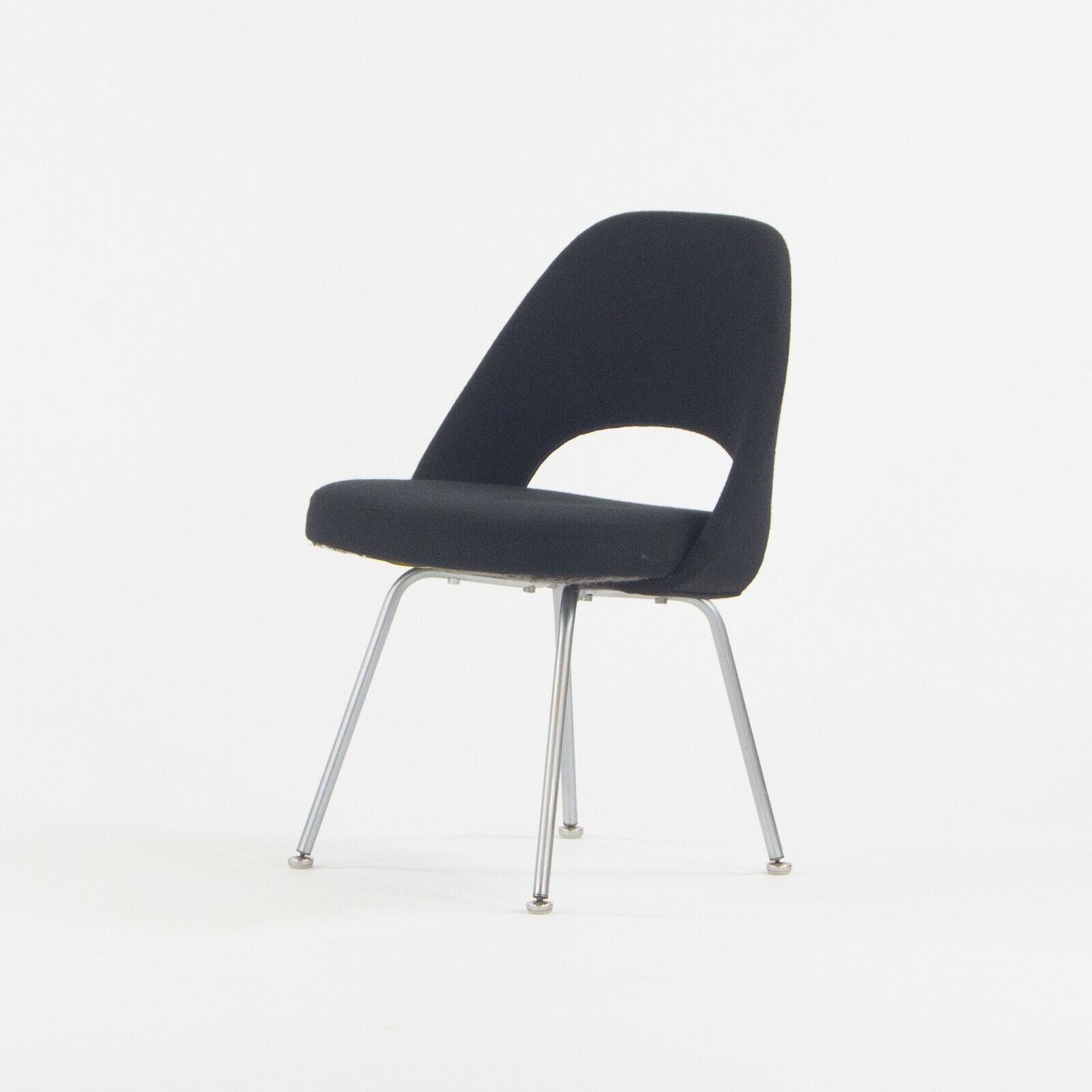 SOLD 1960s Eero Saarinen for Knoll Armless Executive Side Chair w/ Tubular Legs Black