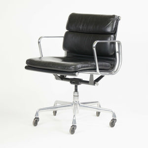 SOLD 2001 Eames Herman Miller Soft Pad Aluminum Group Desk Chair Black Leather 12x