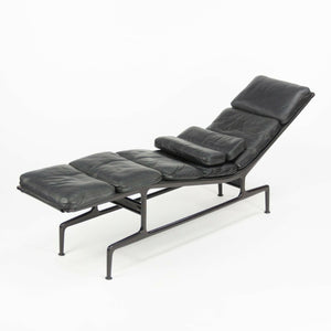 SOLD 1980s Eames Herman Miller Billy Wilder Black and Eggplant Chaise Lounge Chair