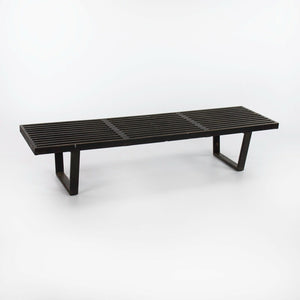 SOLD 1950s George Nelson for Herman Miller Black Ebonized Birch Bench Model 4692 68in