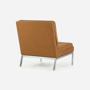 1973 Florence Knoll International Slipper Lounge Chair Brown/Burnt Orange Fabric
