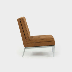 1973 Florence Knoll International Slipper Lounge Chair Brown/Burnt Orange Fabric