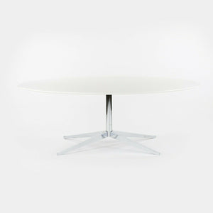 SOLD 2018 Florence Knoll 78 Inch Oval Conference Dining Table w/ White Laminate Top