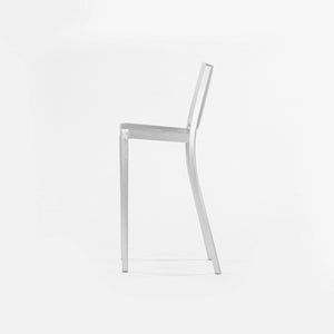 SOLD 2010s Philippe Starck for Emeco Hudson Bar Stool Pair Brushed Aluminum Finish