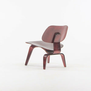 SOLD 1954 Herman Miller Eames LCW Lounge Chair Wood Refinished Red Aniline with Label