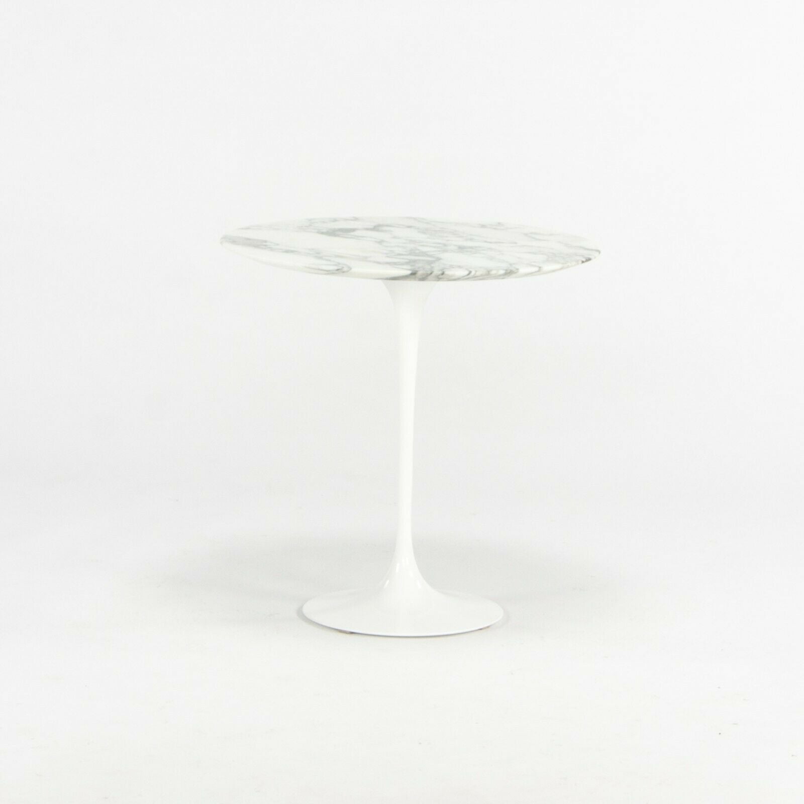 SOLD 2019 Eero Saarinen for Knoll Tulip 20 inch Round Side Table in Satin Arabescato