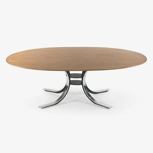 Osvaldo Borsani for Stow Davis Dining Table with Walnut Top and Chromed Steel Base