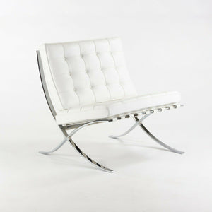 SOLD 2020 Mies Van Der Rohe for Knoll Studio Barcelona Chair in White Volo Leather