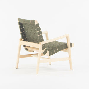 SOLD 2021 Jens Risom for Knoll Lounge Chair with Arms in Maple Frame & Khaki Webbing