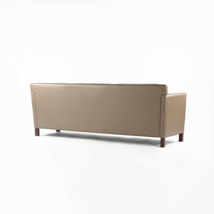 SOLD 2010s Mies Van Der Rohe Knoll Studio Dark Tan Leather Krefeld Three Seat Sofa