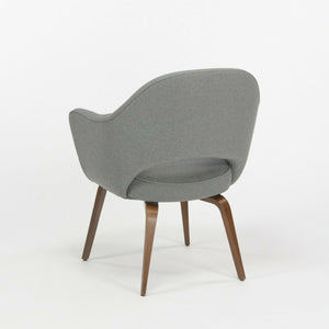 SOLD Eero Saarinen for Knoll 2020 Grey Fabric Executive Armchair with Wooden Legs