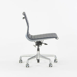 SOLD Herman Miller Eames Aluminum Group Management Armless Desk Chairs in Navy Leather