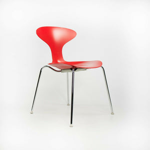 2010s Ross Lovegrove Orbit Chair by Bernhardt Design in Red Plastic Chrome Legs